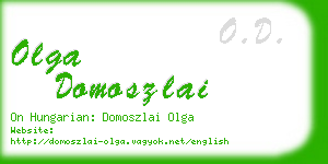 olga domoszlai business card